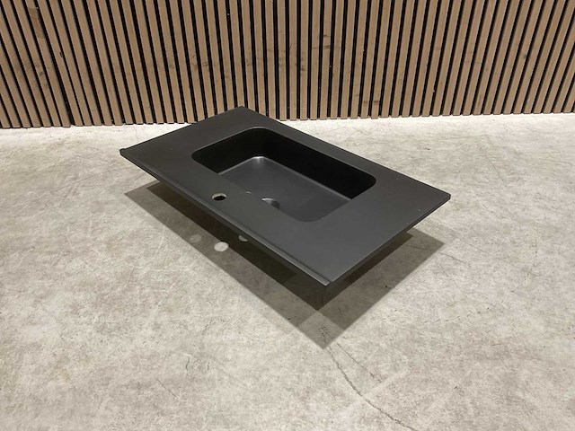Allibert 81cm plan polybeton noir mat 827780 wasbak - afbeelding 12 van  34