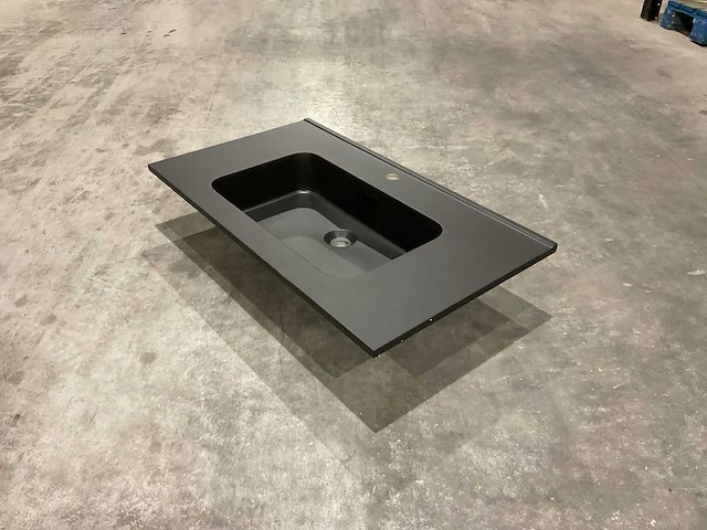 Allibert 81cm plan polybeton noir mat 827780 wastafels 19 stuks - afbeelding 3 van  17