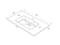 Allibert 90cm plan polybeton 1 vasque blanc 816344 wastafels 15 stuks - afbeelding 40 van  50