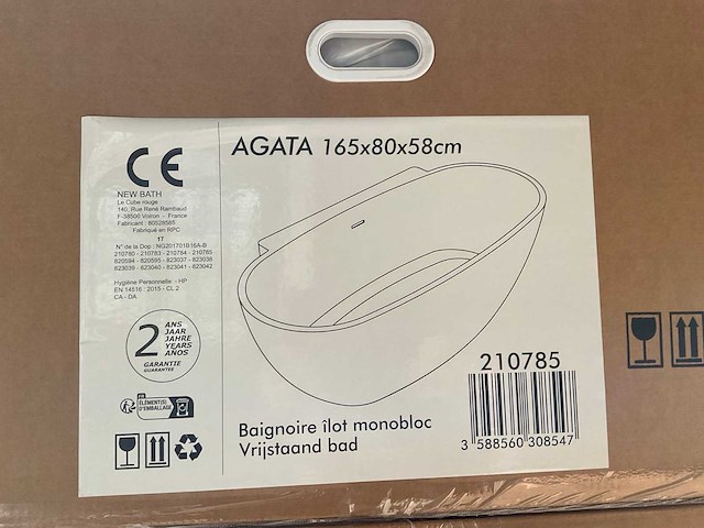 Allibert agata 165x80 vrijstaand zitbad - afbeelding 4 van  6