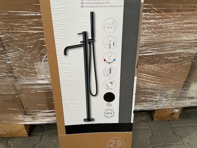 Allibert avery - vrijstaande badmengkraan met handdouche voor vloermontage - afbeelding 2 van  7