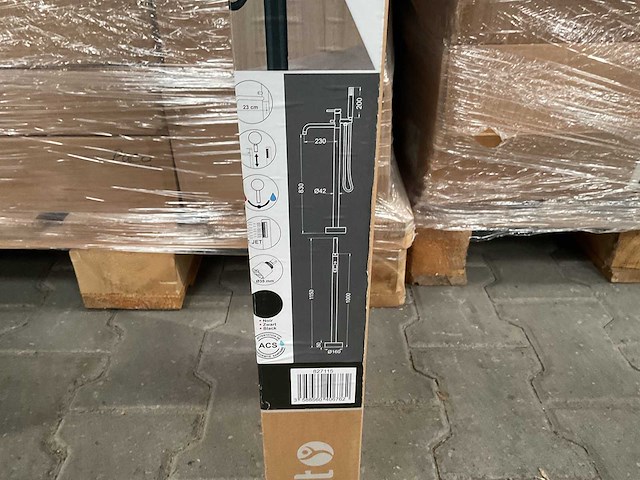 Allibert avery - vrijstaande badmengkraan met handdouche voor vloermontage - afbeelding 6 van  7