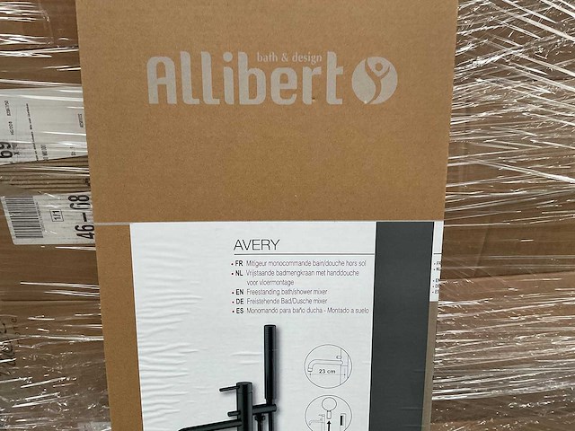 Allibert avery - vrijstaande badmengkraan met handdouche voor vloermontage - afbeelding 2 van  3