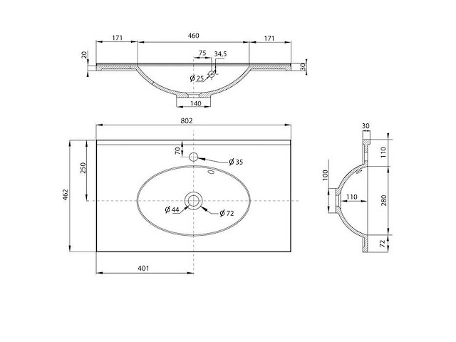 Allibert cup wastafel - afbeelding 2 van  4