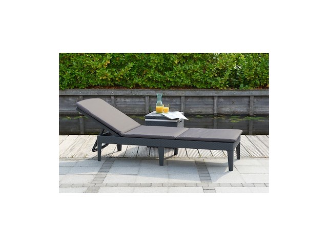 Allibert k238416t zonneligstoel met verstelbare rugleuning grijs - afbeelding 3 van  4