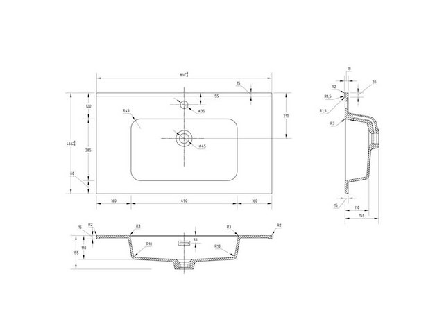 Allibert shadow wastafel - afbeelding 1 van  2