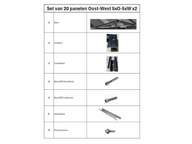 Allimex - montageset van 20 panelen oost-west 5xo-5xw 2x - afbeelding 2 van  9