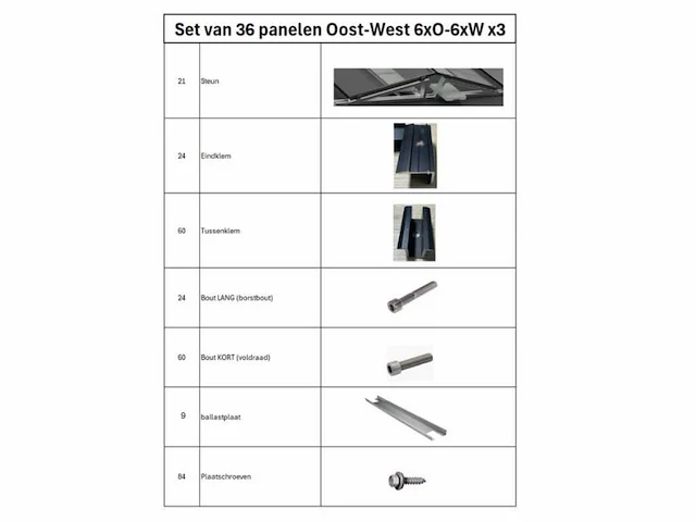 Allimex - montageset van 36 panelen oost-west 6xo-6xw 3x - afbeelding 2 van  9