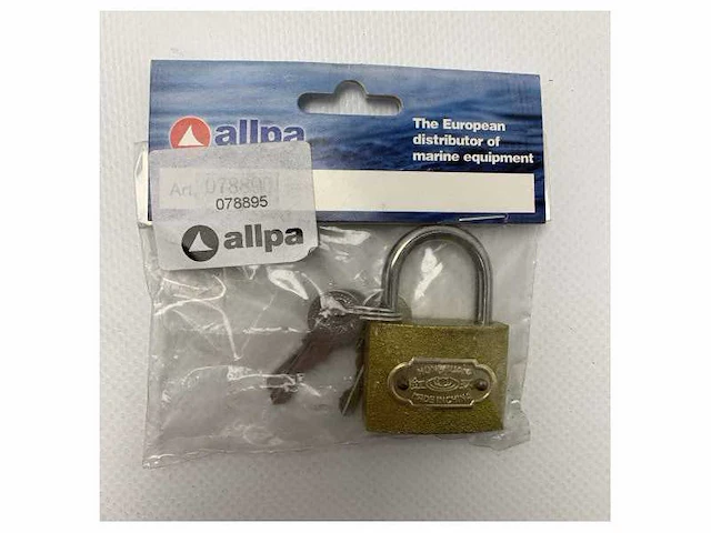 Allpa messing hangslot met rvs beugel - 078890 - afbeelding 3 van  4