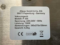 Allpax gmbh p355 vacuüm verpakkingsmachine / sealmachine - afbeelding 5 van  7