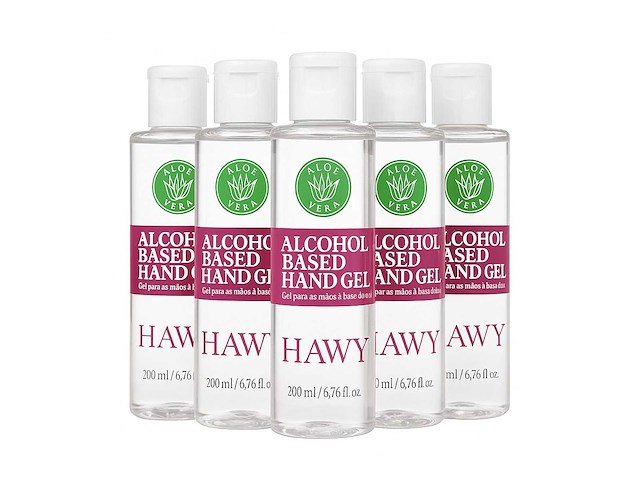 Aloe vera - alcohol based hand gel - hawyy 200 ml - schoonmaakmiddel (10x) - afbeelding 1 van  6