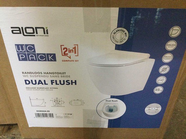 Aloni - eco5514.01 - randloze hangtoilet incl. toiletzitting - afbeelding 5 van  6