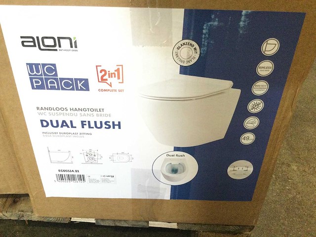 Aloni - eco5514.01 - randloze hangtoilet incl. toiletzitting - afbeelding 4 van  6