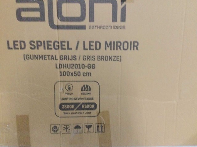 Aloni - ldhu2010-gg - spiegel met led +verwarming 100x50 cm - afbeelding 3 van  5