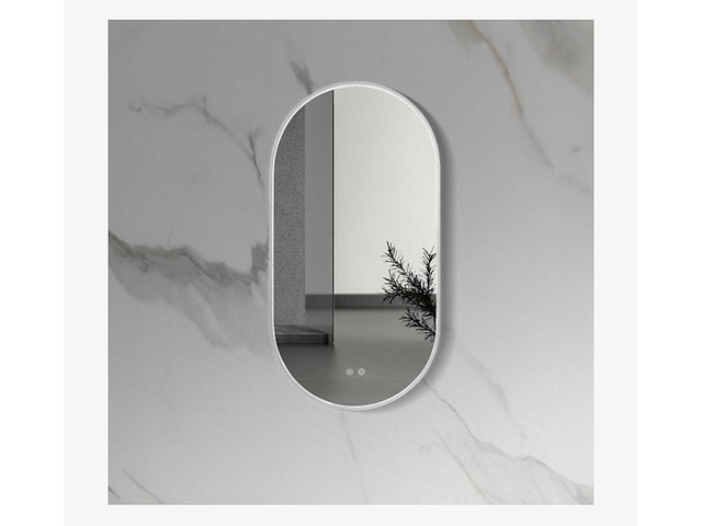 Aloni - lina - ledspiegel ovaal geborsteld rvs 100x50 cm - afbeelding 1 van  3