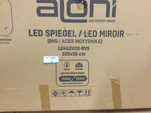 Aloni - lina - ledspiegel ovaal geborsteld rvs 100x50 cm - afbeelding 2 van  3