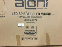 Aloni - lina - ledspiegel ovaal geborsteld rvs 100x50 cm - afbeelding 2 van  3