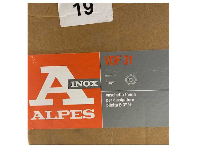 Alpes vdf 31 sink drainage basin round stainless steel - afbeelding 4 van  6
