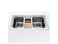 Alpex inox 50/98 2v1b-e double sink 900 mm - afbeelding 1 van  4