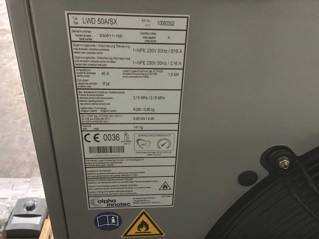 Alpha innotec - lwd 50a/sx - warmtepompset - afbeelding 2 van  11