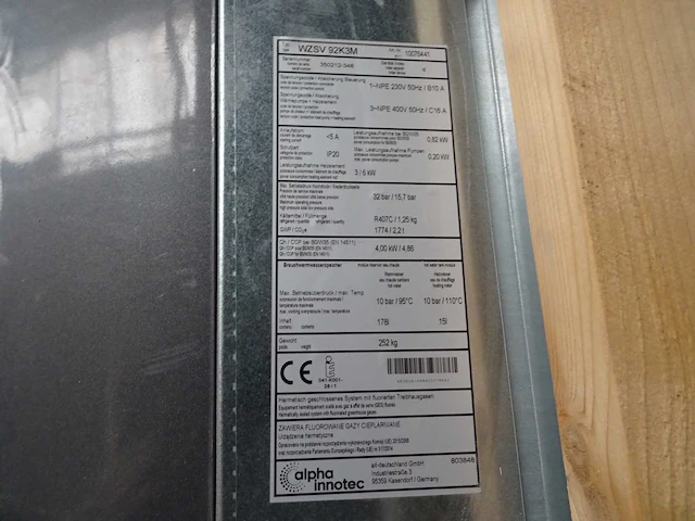 Alpha innotec - wzsv 92k3m - brine/water combiwarmtepomp - afbeelding 3 van  3