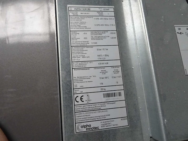 Alpha innotec - wzsv 92k3m - brine/water combiwarmtepomp - afbeelding 4 van  4