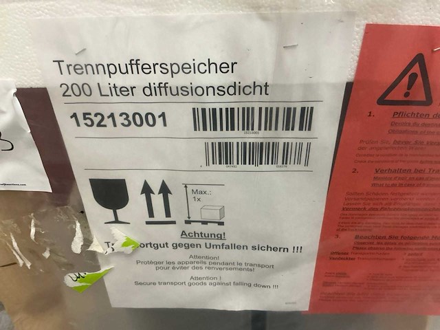 Alpha-innotec 200 liter diffusiedicht geisoleerd tpsk 200.2 buffervat - afbeelding 4 van  4