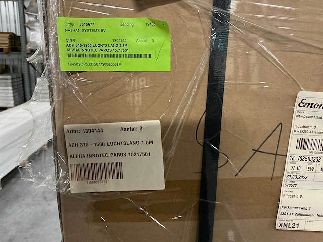 Alpha innotec adh 315-1500 luchtslang 1,5m (3x) - afbeelding 3 van  5
