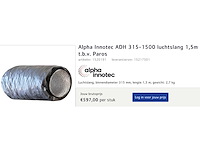 Alpha innotec adh 315-1500 luchtslang 1,5m (3x) - afbeelding 5 van  5