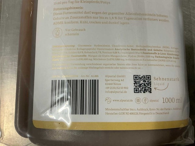 Alpurial sehnenstark liquid voedingssupplement (2x) - afbeelding 1 van  4