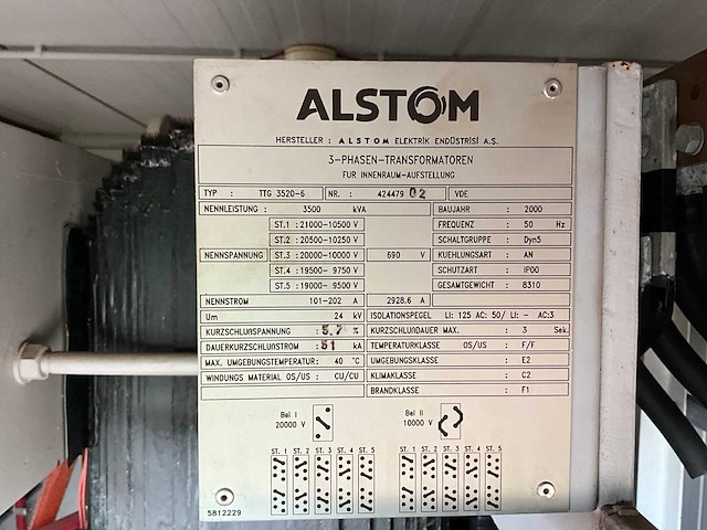 Alstom ttg-3520-6 dubbele 3-fase transformator in zeecontainer - afbeelding 3 van  26