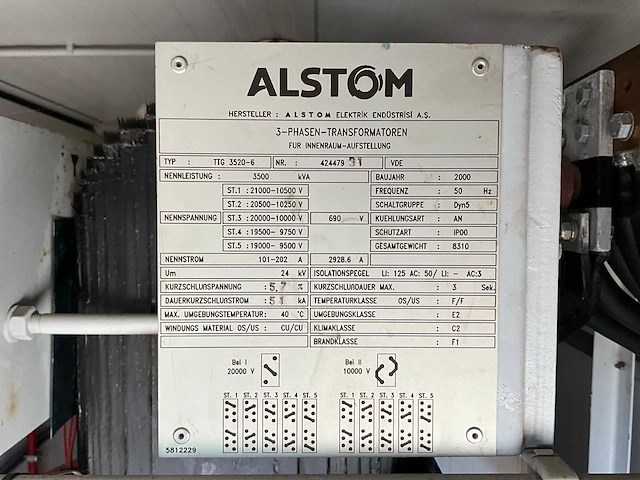 Alstom ttg-3520-6 dubbele 3-fase transformator in zeecontainer - afbeelding 5 van  26