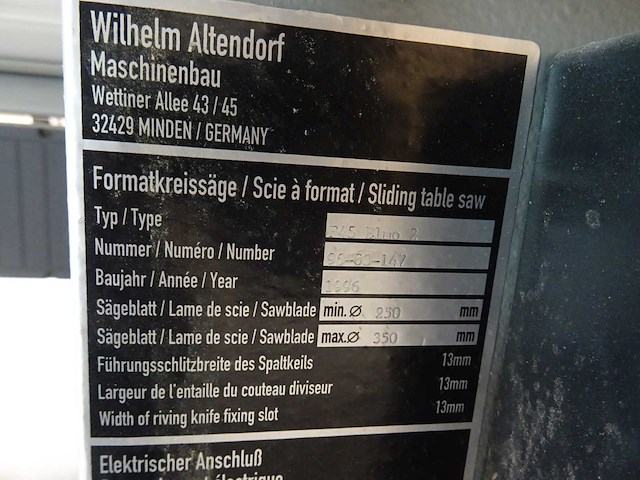 Altendorf - 1996 - f45 elmo 2 - formaatzaagmachine - afbeelding 4 van  16