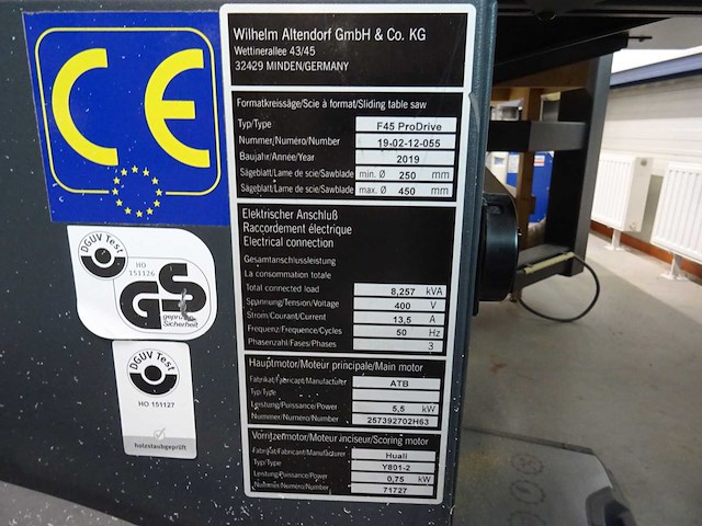 Altendorf - 2019 - f45 prodrive - formaatzaagmachine - afbeelding 7 van  18