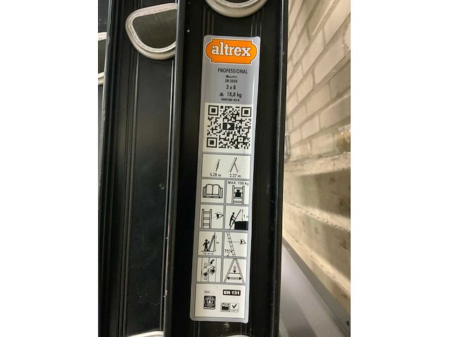Altrex professional mounter zr 3055 3x8 3-delige ladder - afbeelding 4 van  8
