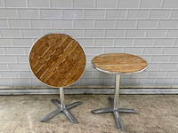 Aluminium hout bistroklaptafel (2x) - afbeelding 2 van  5