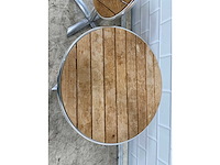 Aluminium hout bistroklaptafel (2x) - afbeelding 4 van  5