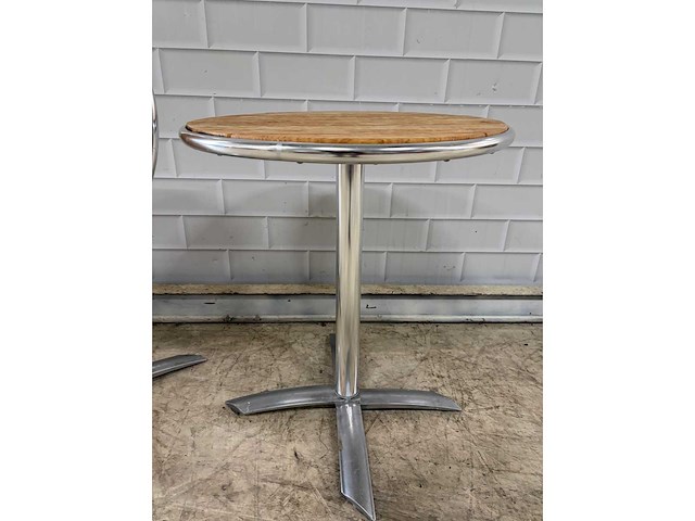 Aluminium hout bistroklaptafel (2x) - afbeelding 5 van  5