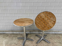 Aluminium hout bistroklaptafel (2x) - afbeelding 1 van  5