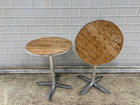 Aluminium hout bistroklaptafel (2x) - afbeelding 2 van  5