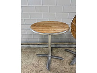 Aluminium hout bistroklaptafel (2x) - afbeelding 4 van  5