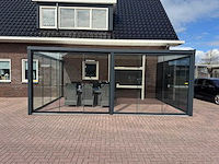 Aluminium overkapping 6x2,5m – polycarbonaat opaal 16mm – antraciet ral 7016 - afbeelding 6 van  12