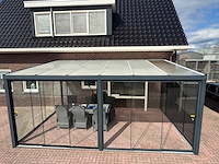 Aluminium overkapping 6x2,5m – polycarbonaat opaal 16mm – antraciet ral 7016 - afbeelding 8 van  12