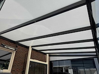 Aluminium overkapping 6x2,5m – polycarbonaat opaal 16mm – antraciet ral 7016 - afbeelding 10 van  12