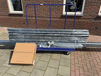 Aluminium overkapping 6x2,5m – polycarbonaat opaal 16mm – antraciet ral 7016 - afbeelding 12 van  12