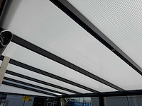 Aluminium overkapping 8x3m – polycarbonaat opaal 16mm – antraciet ral 7015 - afbeelding 8 van  10