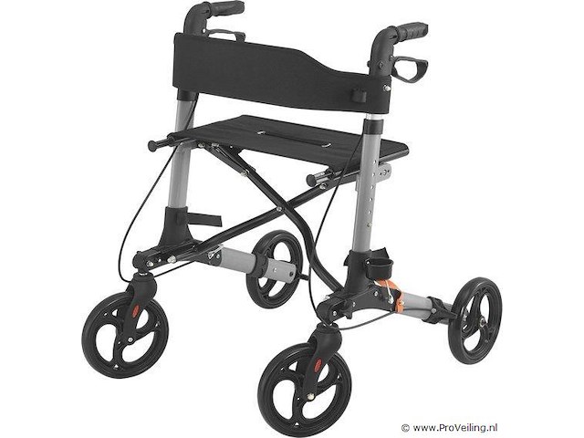 Aluminium rollator vital - zwart - inklapbaar - afbeelding 2 van  5