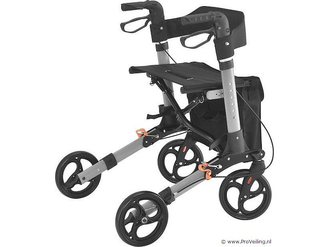 Aluminium rollator vital - zwart - inklapbaar - afbeelding 3 van  5
