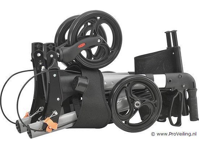 Aluminium rollator vital - zwart - inklapbaar - afbeelding 4 van  5