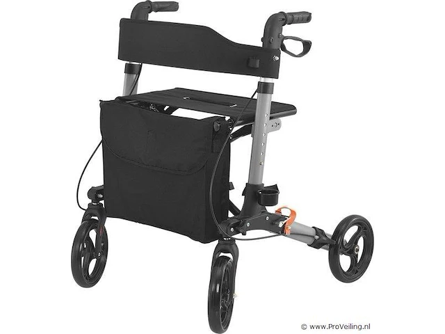 Aluminium rollator vital - zwart - inklapbaar - afbeelding 1 van  5
